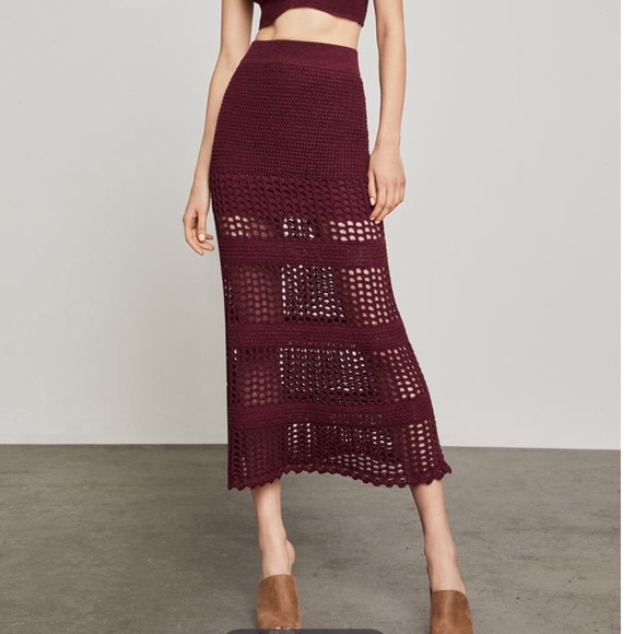 BCBGMaxAzria Dresses & Skirts - BCBG MaxAzria Crochet Midi Skirt Small